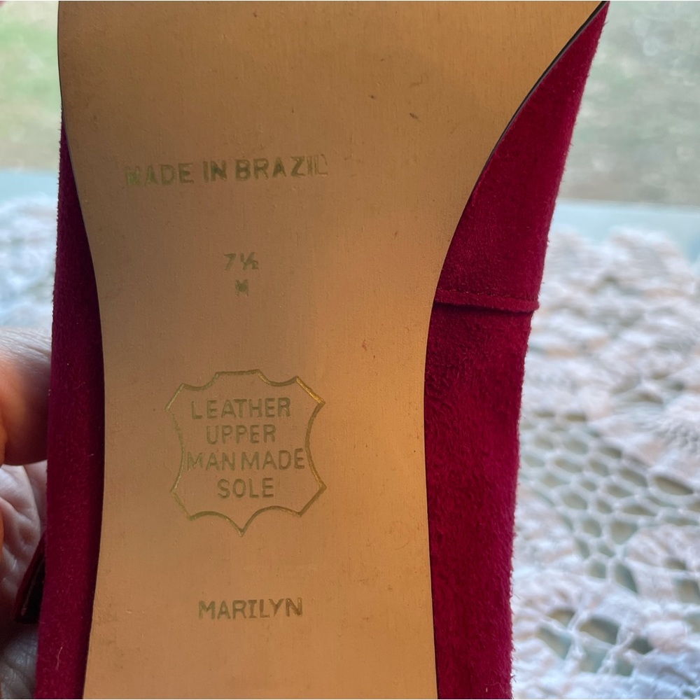 🤩 4/15Vintage Shoe: Jacqueline Ferrar Magenta 2” heel, missing tap - Picture 9 of 16